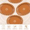 100Pcs Platos De Barro Mexicanos Oval Paper Plates 10" x 12" Large Disposable Heavy Duty Mexican Terracotta Clay Pottery Dessert Platters for Cielito Lindo Birthday Wedding Party Supplies Decorations view 2