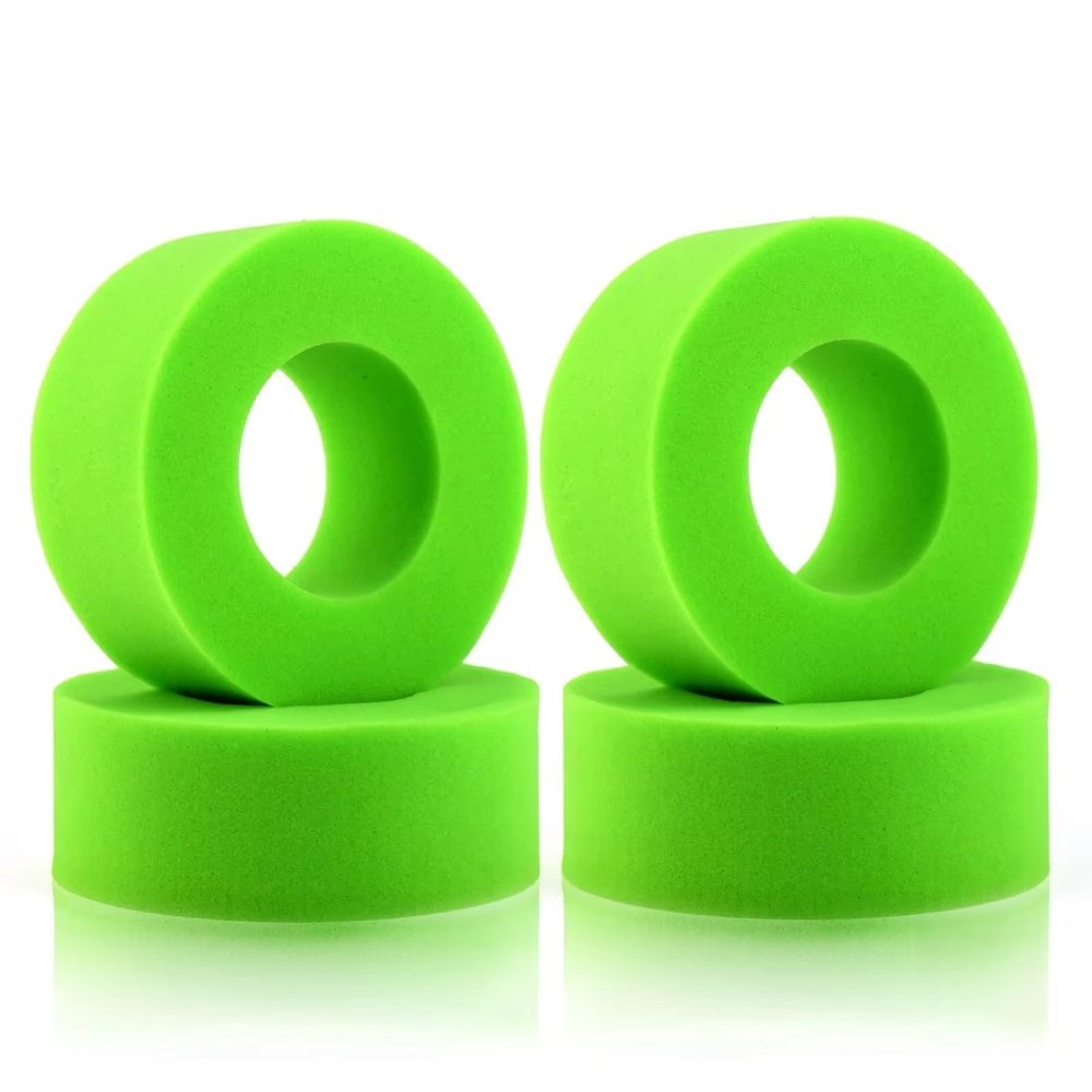 Compatible with Axial SCX10 90046 for Traxxas TRX4 D90 1/10 RC Crawler Car Spare Parts Accessories 4pcs 1.9" Wheel Tire Insert Foam Sponge RC Wheel Tires(Green)
