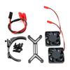 AM-5687 56113 Motor Heat Sink Dual Cooling Fan Heatsink 56-58Mm for 1/5 XMAXX XRT Arrma Kraton Upgrade Parts,Black view 1