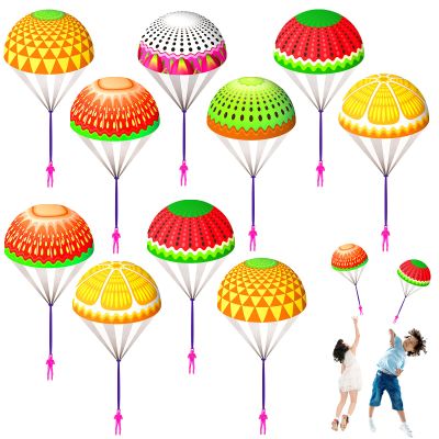Ynybusi 10 Pcs Easter Parachute Toys for Kids, Cool Outdoor Flying Toys for 3 4 5 6 7 8 Year Old Boys Kids, Parachute Army Men Easter Basket Stuffers Fillers Gifts Party Favors