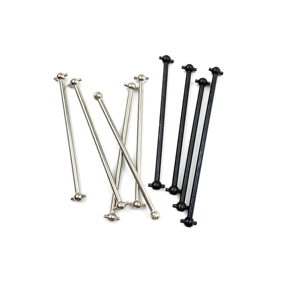 2Pcs RC Car 1/10 HSP 08059 (08029) Silver Steel Front/Rear Dogbone Drive Shaft 89.5mm for 1/10 RC Model Car 94111 94108 94188(2PCS Black 87mm)