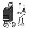 Gar gwc 2-in-1 Shopping Cart, 330 lbs Heavy Duty Folding Cart, Silent 360-Degree Rotating Wheels with Removable Waterproof Bag, for Shopping, Camping, Travel Use view 1