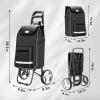Gar gwc 2-in-1 Shopping Cart, 330 lbs Heavy Duty Folding Cart, Silent 360-Degree Rotating Wheels with Removable Waterproof Bag, for Shopping, Camping, Travel Use view 2