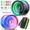 MAGICYOYO K2 Professional Yoyo Set - 2 Pack Dual Mode (Responsive/Unresponsive) with 12 Strings, Bearing Tool & Case - Best for Kids/Beginners (Crystal Gradient) view 1