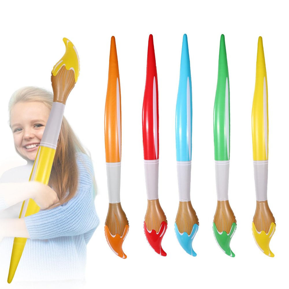 5pcs Giant Inflatable Paint Brushes, 41in Colored Large Blow Up Paintbrushes Funny Back to School Balloon Art Party Decoration for Classroom Welcome Events Graduation Ceremonies Birthday Decor