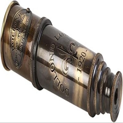 1920 Marine Telescope - Vintage Brass Spyglass with Wooden Box | 15 Antique Nautical Telescope - Pirate & Explorer Collectible | Handheld Monocular for Bird Watching, Sailing & Dcor