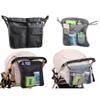 2Pcs Pack Baby Stroller Organizer With Two compartments Front Mesh Pocket for Bottle Nappy Diaper Storage,Fits for Stroller like Uppababy, Baby Jogger, Britax, Bugaboo, BOB (BLACK E) view 3