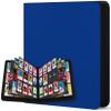 12 Pockets Trading Card Zipper Binder for 720 Cards, 30 Side-Loading Card Binder Folders, Ringless Card Sleeves with PU Cover, Collectible Trading Card Albums for Boys, Girls, Sports Game Cards, Blue view 1
