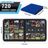 12 Pockets Trading Card Zipper Binder for 720 Cards, 30 Side-Loading Card Binder Folders, Ringless Card Sleeves with PU Cover, Collectible Trading Card Albums for Boys, Girls, Sports Game Cards, Blue view 2