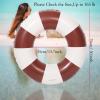 30 inch Inflatable Pool Floats for Adults- 2 Pack Striped Floaties Pool Tubes Swim Rings Inflatable Pool Float for Swimming Pool Party Lake Beach Adults (Brown) view 2