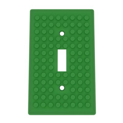 Building Brick Light Switch Cover Plate - Compatible with Standard Construction Blocks (Mistletoe Green)