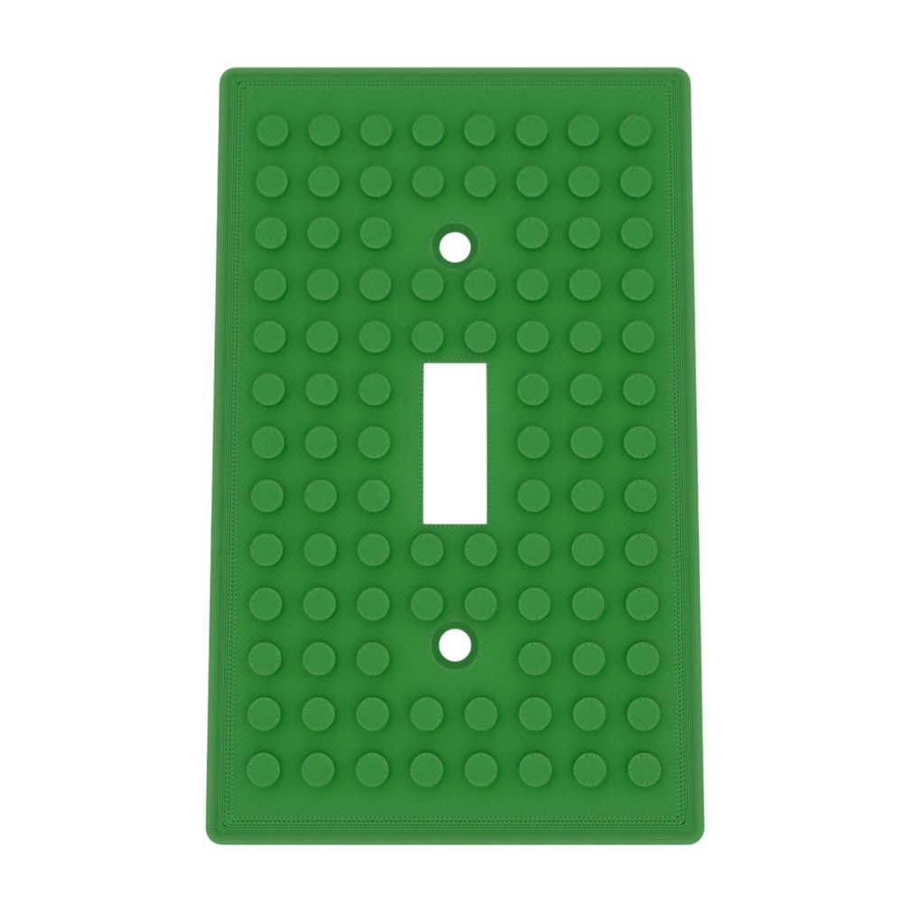 Building Brick Light Switch Cover Plate - Compatible with Standard Construction Blocks (Mistletoe Green)