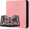 12 Pocket Card Binder, Zipper Trading Card Binder, 720 Large Capacity Side Loading Non-Ring Card Album, Double Sided Acid-Free Card Protector Binder, Card Collection for TCG, MTG, Sport Card, Pink view 1
