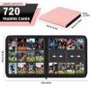 12 Pocket Card Binder, Zipper Trading Card Binder, 720 Large Capacity Side Loading Non-Ring Card Album, Double Sided Acid-Free Card Protector Binder, Card Collection for TCG, MTG, Sport Card, Pink view 2