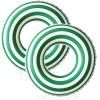 30 inch Inflatable Pool Floats for Adults- 2 Pack Striped Floaties Pool Tubes Swim Rings Inflatable Pool Float for Swimming Pool Party Lake Beach Adults (Green Long Striped) view 1