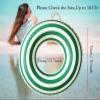 30 inch Inflatable Pool Floats for Adults- 2 Pack Striped Floaties Pool Tubes Swim Rings Inflatable Pool Float for Swimming Pool Party Lake Beach Adults (Green Long Striped) view 2