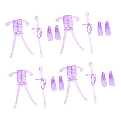 HONITANO 11-Inch Doll Diving Gear Set 4-Piece Plastic Snorkeling Equipment Oxygen Tank and Fins for 11-Inch Dolls for Water Play and Beach Adventures