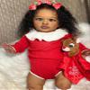 Anano 26" Realistic African American Reborn Baby Doll Black Girl Toddler with Implanted Afro Curly Hair, Dark Skin - Lifelike Biracial Reborn Doll for Kids & Collectors view 1