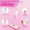 Dreamon Kids Spray Mop - Real Working Toddler Cleaning Set with Water Sprayer & 3 Washable Mop Pads & Scraper, Pretend Play Montessori Housekeeping Toys Gifts for Toddlers Kids Girls Boys(Pink) view 2