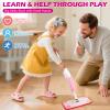 Dreamon Kids Spray Mop - Real Working Toddler Cleaning Set with Water Sprayer & 3 Washable Mop Pads & Scraper, Pretend Play Montessori Housekeeping Toys Gifts for Toddlers Kids Girls Boys(Pink) view 3