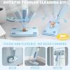 Dreamon Kids Spray Mop - Real Working Toddler Cleaning Set with Water Sprayer & 3 Washable Mop Pads & Scraper, Pretend Play Montessori Housekeeping Toys Gifts for Toddlers Kids Girls Boys(Blue) view 3
