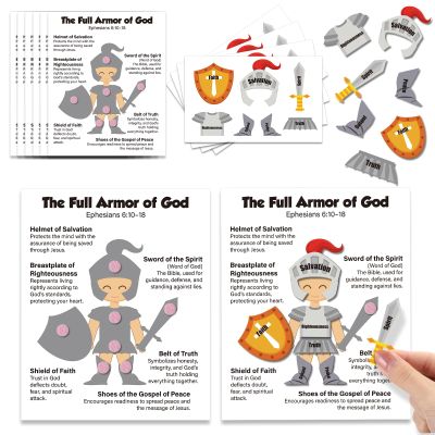 Soulchen 12 Packs Armor of God Felt Craft Set Bible Felt Board Stories Religious Multi Functional Craft for Sunday School Bible Homeschooling Supplies Religious Storytime Christian Education Tools