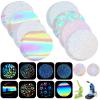200 Pcs Badge Protective Film 70mm (2.76 in), 8 Styles of Holographic Glitter, Badge Film for 2.25 Inch 58mm Button Maker Machine, 58mm Button Making Supplies view 1