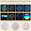 200 Pcs Badge Protective Film 70mm (2.76 in), 8 Styles of Holographic Glitter, Badge Film for 2.25 Inch 58mm Button Maker Machine, 58mm Button Making Supplies view 3