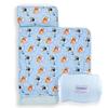 Jay Franco Kids Nap Mat with Embedded Pillow & Blanket  Soft 46"x20" Microfiber Sleeping Bag with Name Tag & Handle for School, Travel, Sleepover, Blue - Bluey view 1