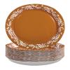 100Pcs Platos De Barro Mexicanos Oval Paper Plates 10" x 12" Large Heavy Duty Disposable Mexican Cielito Lindo Terracotta Clay Pottery Dessert Platters for Cinco De Mayo Wedding Birthday Decorations view 1