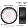 4PCS RC Off-Road Buggy 1:8 Tires and OD 103mm Arrow Pattern Hex 17mm Wheel Rims for 1:8 Scale RC On-Road Racing Car HPI WR8 HSP Hobao ARRMA Redcat Losi Kyosho VRX RC Rally Drift Car (B) view 2