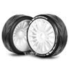 4PCS RC Off-Road Buggy 1:8 Tires and OD 103mm Arrow Pattern Hex 17mm Wheel Rims for 1:8 Scale RC On-Road Racing Car HPI WR8 HSP Hobao ARRMA Redcat Losi Kyosho VRX RC Rally Drift Car (B) view 4