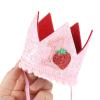 1 PCS Strawberry 1 Crown 1st Birthday Hat Girl Pink Strawberry Party Hats 1st Birthday Crown Girl Strawberrys One Headwear Sweet Pink Sequin First Hat for Baby Shower Party Decoration Photo Props view 4