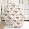 5-in-1 Unisex Western Farm Cow Flowers Pattern Baby Carseat Stroller Cover for Boys Girls, Highland Cow Floral Infant Toddler Privacy Nursing Breastfeeding Canopy, Grocery Shopping Cart Cover-24x28 view 3