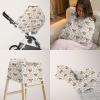 5-in-1 Unisex Western Farm Cow Flowers Pattern Baby Carseat Stroller Cover for Boys Girls, Highland Cow Floral Infant Toddler Privacy Nursing Breastfeeding Canopy, Grocery Shopping Cart Cover-24x28 view 4