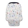 5-in-1 Unisex Pastel Flowers Floral Leaves Pattern Baby Carseat Stroller Cover for Boys Girls, Infant Toddler Privacy Nursing Breastfeeding Canopy, Grocery Shopping Cart Cover-24x28 view 1