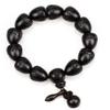 ZYIBPMSJKQCFK 13mm/15mm Natural Lightning Stroke Jujube Vintage Wood Buddhism Prayer Heart Beads Bracelets Men Women Six Words Mantra Tibetan,red-brown 15mm,20cm view 1