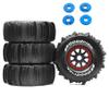 1/7 1/8 RC Off-Road Truck Sand Snow Tireset with Metal Spacer, 17mm HEX Fits TRX UDR 85086-4 ARRMA Mojave EXB Redcat YK4072 4073 YK DF7 TB7 RC car upgrade T095/OD:140mm (Red C) view 1