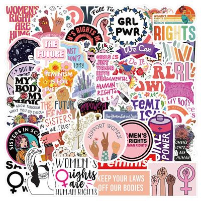100pcs Girl Power Themed Waterproof Vinyl Stickers for Water Bottles Cups Laptops Tumblers Journaling Scrapbooking Bicycle Skateboard Luggage Decals (Girl Power 100pcs)