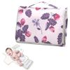 Reusable Toddler Changing pad with Tissue Pocket Changing Pads for Changing Table with Built-in Pillow Old Slow Style Strawberry Purple Red view 2