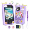 Kids Smart Phone for Girls, Birthday for Kids Ages 3-10, 2.8" Touchscreen Toddler Cell Phone Learning Play Toy with Dual Camera, Music, Game, 8GB Card, Purple view 1