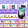 Kids Smart Phone for Girls, Birthday for Kids Ages 3-10, 2.8" Touchscreen Toddler Cell Phone Learning Play Toy with Dual Camera, Music, Game, 8GB Card, Purple view 2