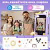 Kids Smart Phone for Girls, Birthday for Kids Ages 3-10, 2.8" Touchscreen Toddler Cell Phone Learning Play Toy with Dual Camera, Music, Game, 8GB Card, Purple view 3