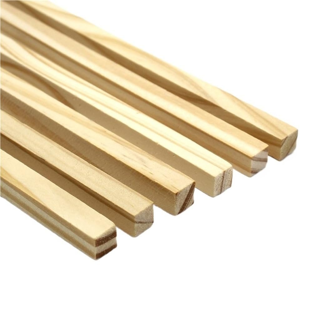 10 PCS Pine Wood Strip for DIY Crafts & Model Building, 1cm/2cm Square Cross-Section(1x1x1cm)