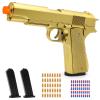 Trokiomi Gold Soft Bullet Toy Gun Shell Ejecting for Boys, Realistic Toy Pistol with 2 Clips, 50 Foam Bullets & 40 Shells, Ideal Christmas Birthday Gift for Boys Adults view 1