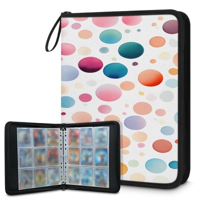 900 Card Binder 9 Pocket Polka Dots Cocktail Portable Trading Cards Holder Collector Album for Sports Game Cards 50 Pages Removable Sleeves Double Sided Pocket Sturdy Zipper Gifts Ready