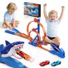 VATOS Shark Toys Car Track Set, Dual Loop Race Track Toy for Boys, Shark Car Racing Tracks with 2 Race Cars & Launchers, Jumping Raceway Playset Kids Toys Gift for Boys Girls 3 4 5 6 7 8 Year Old view 1