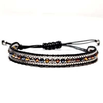 Bohemian String Bracelet For Women Handmade Irregular Seed Beads Red Leisure Braclet,black,17.5-28cm