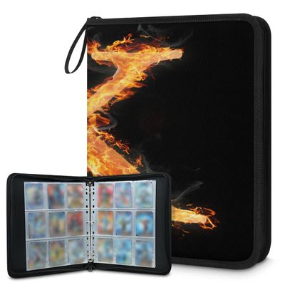 400 Card Binder 4 Pocket K Portable Trading Cards Holder Collector Album for Sports Game Cards 50 Pages Removable Sleeves Double Sided Pocket Sturdy Zipper Gifts Ready