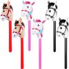 6PCS Inflatable Stick Horse - Pony/Western Cowboy/Horse Baby Shower Birthday Party Decorations Inflatable Horse Head (Red, Black, Pink) view 1